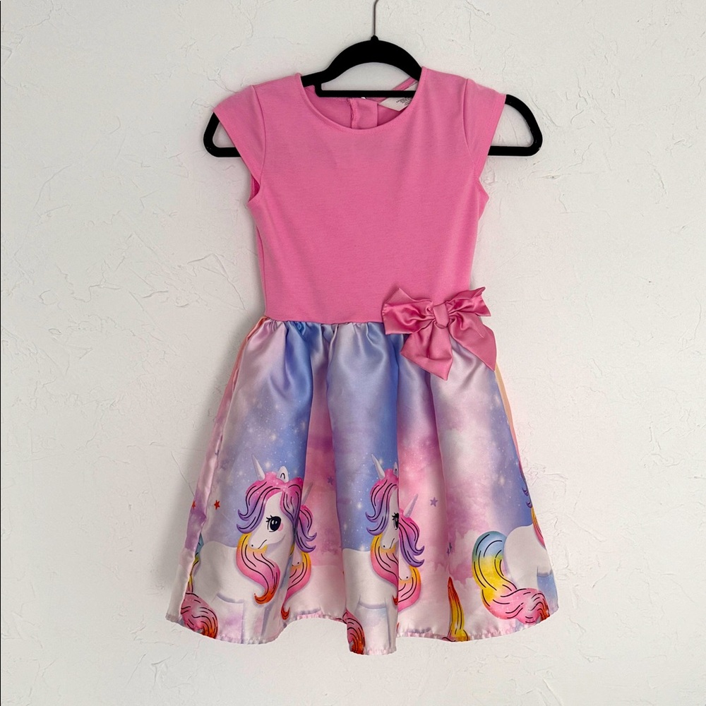 H&M Pink and Purple Unicorn Princess Kids Dress Size 8 10
